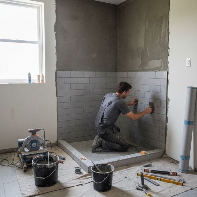 Local Shower Tile Waterproofing pros at work