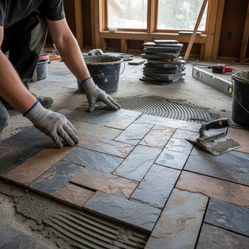 Slate Floor Installation in Olathe, KS
