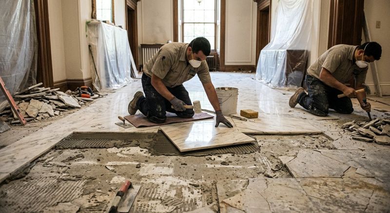 Marble Floor Replacement in Kansas City, KS