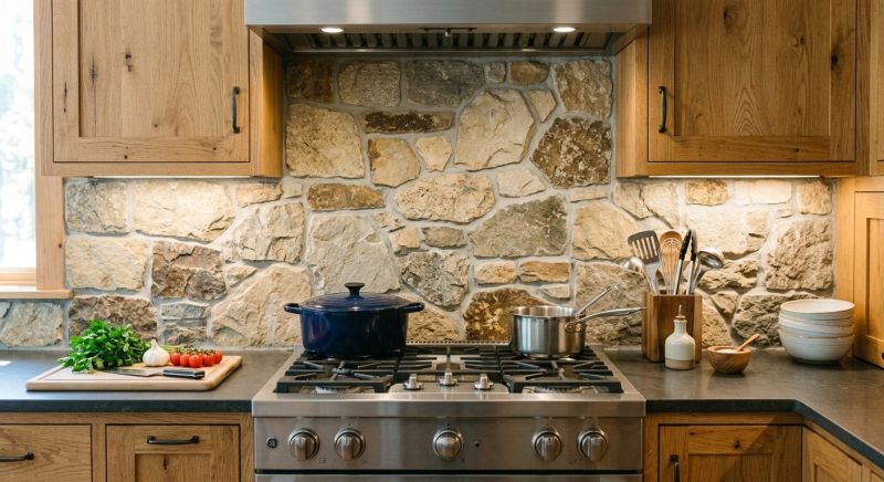 Stone Backsplash Installation in Wilmington, NC